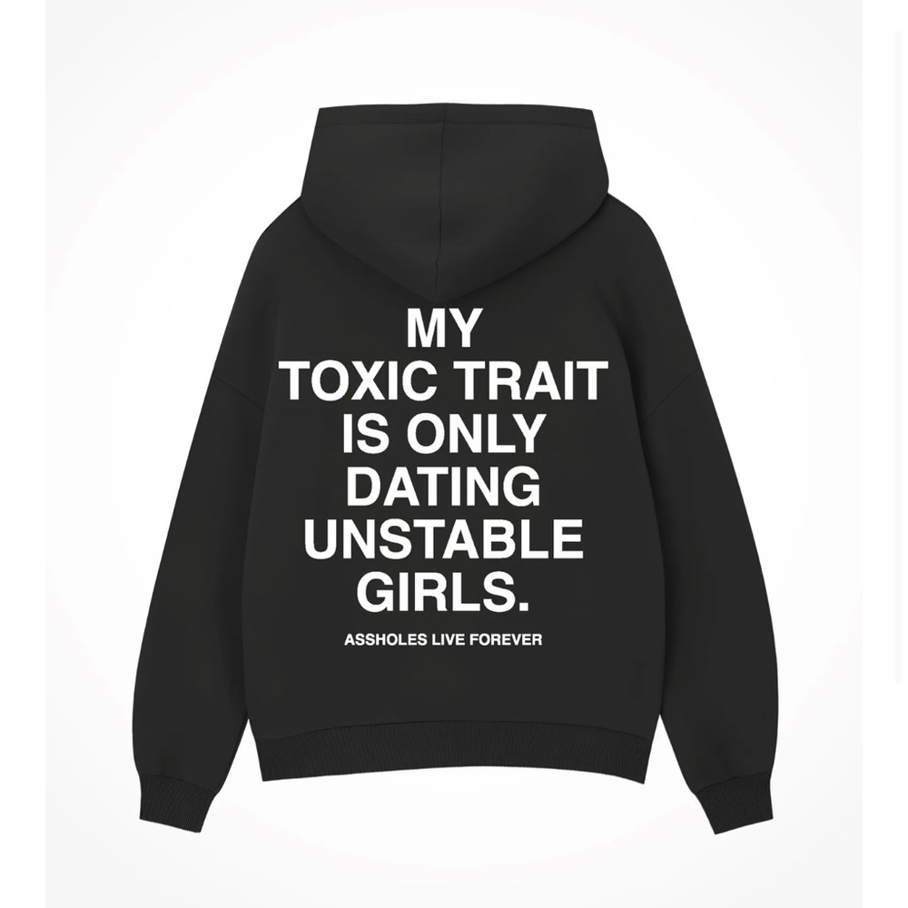 Black Graphic Hoodie by Assholes Live Forever